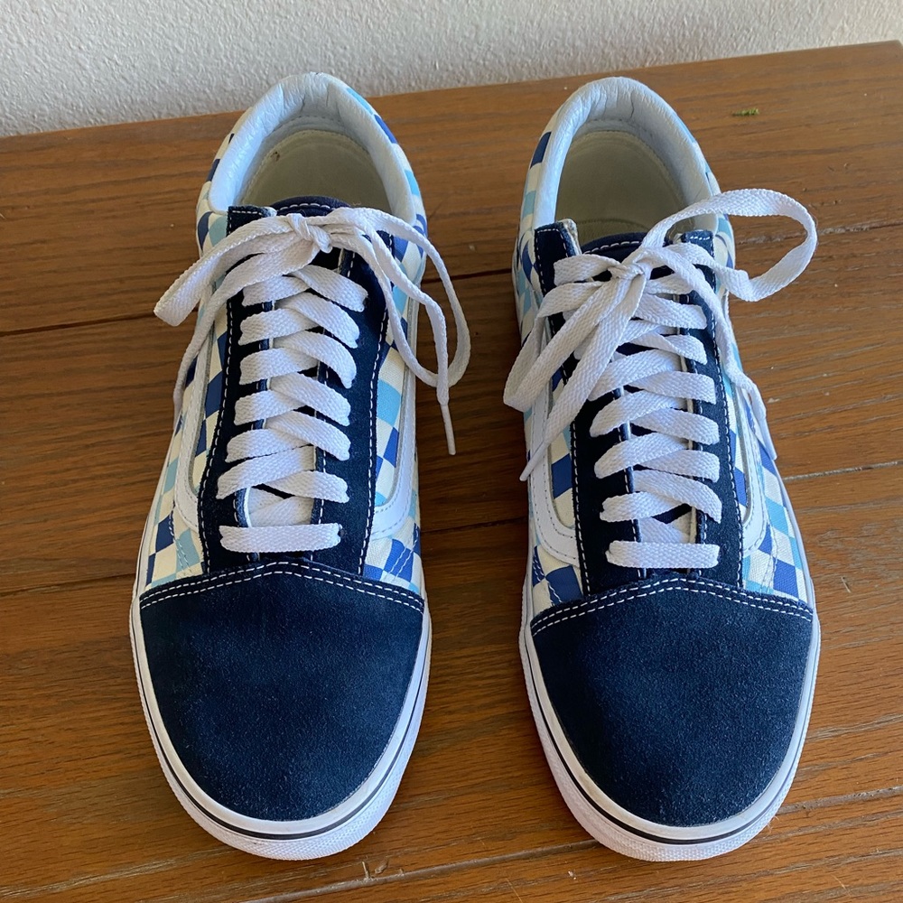 Vans Old Skool blue and White Checker Board sneakers